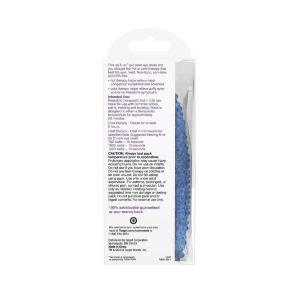 New Hot + Cold Gel Bead Mask Pain Relief 9"x2 3/4" Gift Beauty Relaxation Z8 - Picture 2 of 3